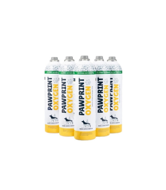 Pack de 6 botellas de oxígeno PawPrint 15L – Toki Pet Shop